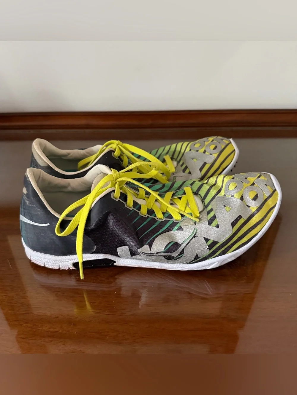 HOKA ONE ONE Speed Evo R Rio Track Spikes Men’s 10.5 Green Yellow Racing Shoes